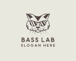 Shades Cat Hipster logo design