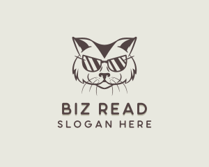 Shades Cat Hipster logo design