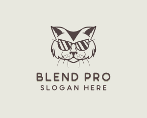 Shades Cat Hipster logo design