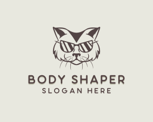 Shades Cat Hipster logo design