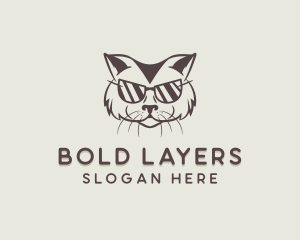 Shades Cat Hipster logo design