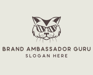 Shades Cat Hipster logo design