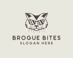 Shades Cat Hipster logo design