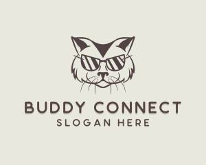 Shades Cat Hipster logo design