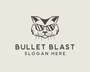 Shades Cat Hipster logo design