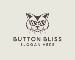 Shades Cat Hipster logo design