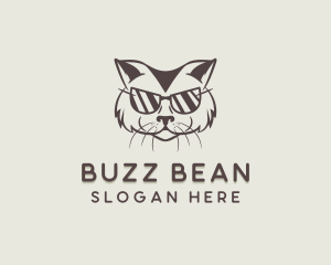 Shades Cat Hipster logo design