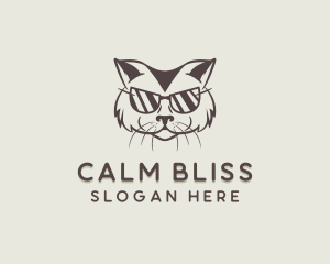 Shades Cat Hipster logo design