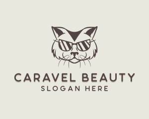 Shades Cat Hipster logo design