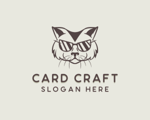 Shades Cat Hipster logo design