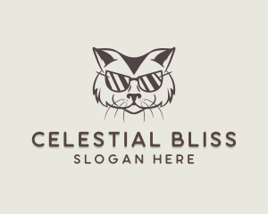 Shades Cat Hipster logo design