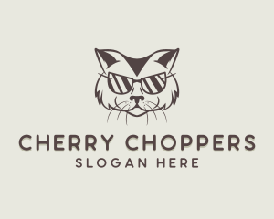 Shades Cat Hipster logo design