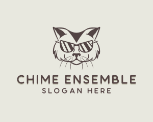 Shades Cat Hipster logo design