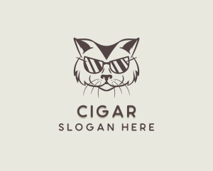 Shades Cat Hipster logo design