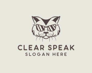 Shades Cat Hipster logo design