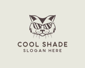 Shades Cat Hipster logo design