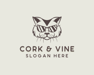 Shades Cat Hipster logo design