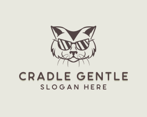 Shades Cat Hipster logo design