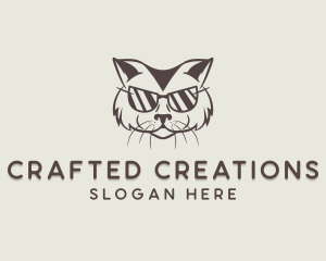 Shades Cat Hipster logo design