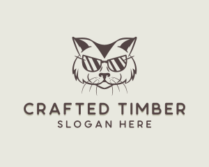 Shades Cat Hipster logo design