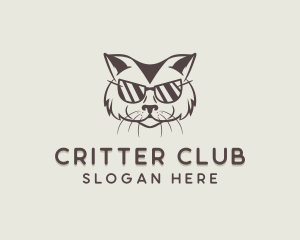 Shades Cat Hipster logo design