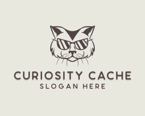 Shades Cat Hipster logo design