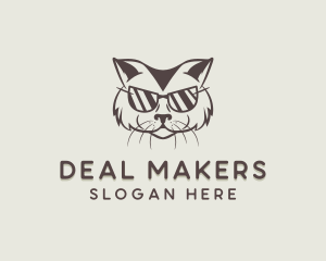 Shades Cat Hipster logo design