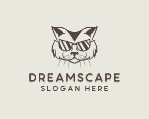 Shades Cat Hipster logo design