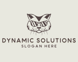 Shades Cat Hipster logo design