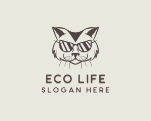 Shades Cat Hipster logo design