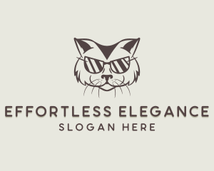 Shades Cat Hipster logo design