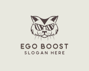 Shades Cat Hipster logo design