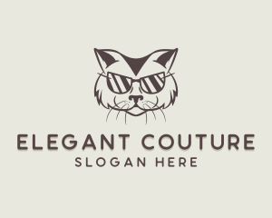 Shades Cat Hipster logo design