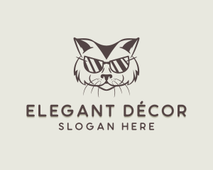 Shades Cat Hipster logo design