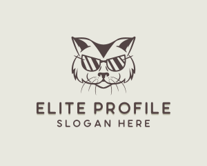 Shades Cat Hipster logo design