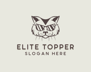 Shades Cat Hipster logo design