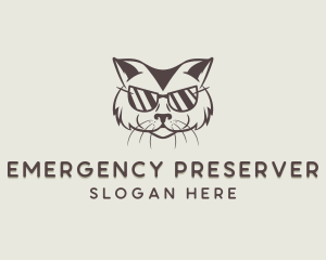 Shades Cat Hipster logo design