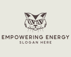 Shades Cat Hipster logo design