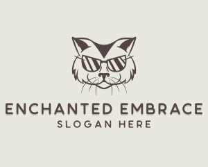 Shades Cat Hipster logo design