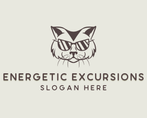 Shades Cat Hipster logo design