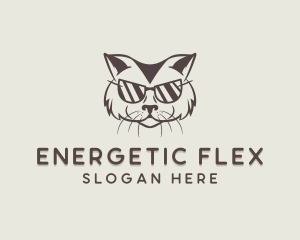 Shades Cat Hipster logo design