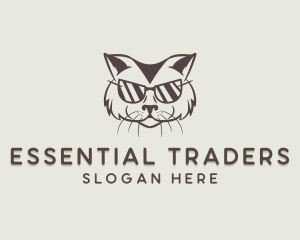 Shades Cat Hipster logo design