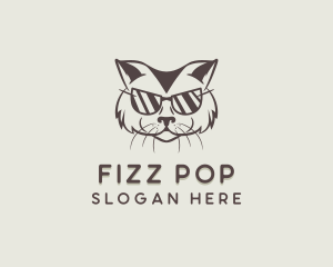 Shades Cat Hipster logo design