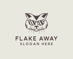 Shades Cat Hipster logo design