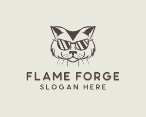 Shades Cat Hipster logo design