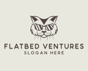 Shades Cat Hipster logo design