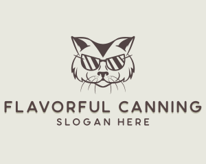 Shades Cat Hipster logo design