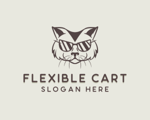 Shades Cat Hipster logo design