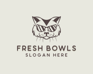 Shades Cat Hipster logo design