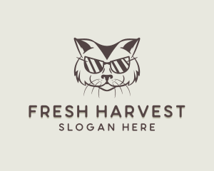 Shades Cat Hipster logo design